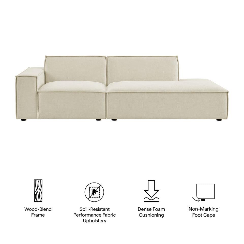 Restore 2-Piece Performance Fabric Upholstered Modular Loveseat by Modway