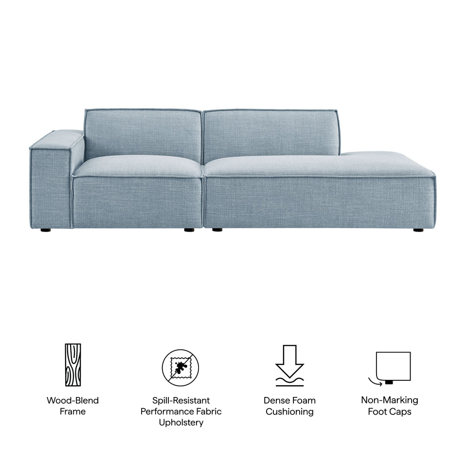 Restore 2-Piece Performance Fabric Upholstered Modular Loveseat by Modway