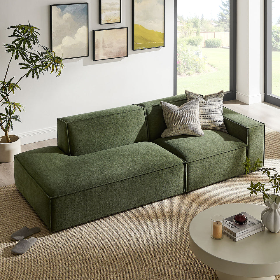 Restore 2-Piece Performance Fabric Upholstered Modular Loveseat by Modway