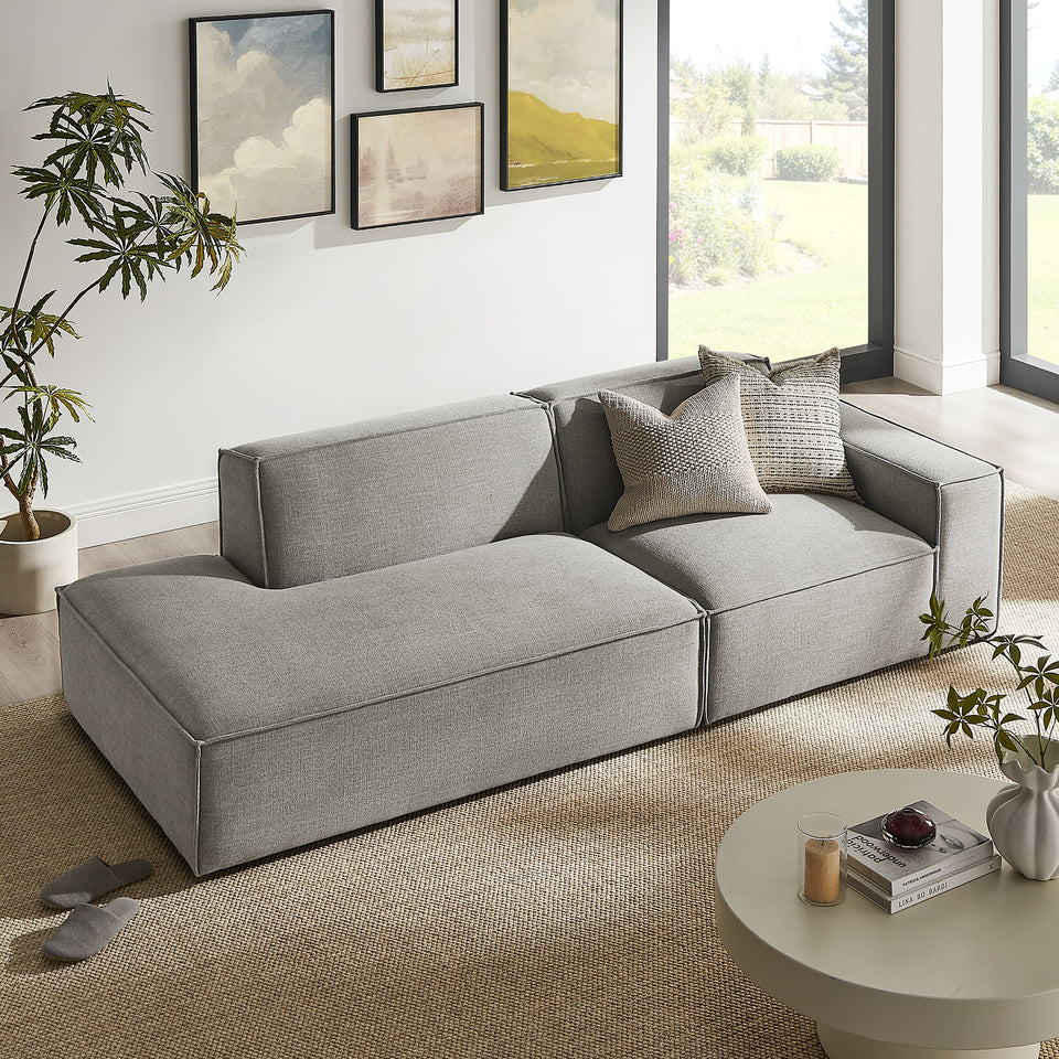 Restore 2-Piece Performance Fabric Upholstered Modular Loveseat by Modway