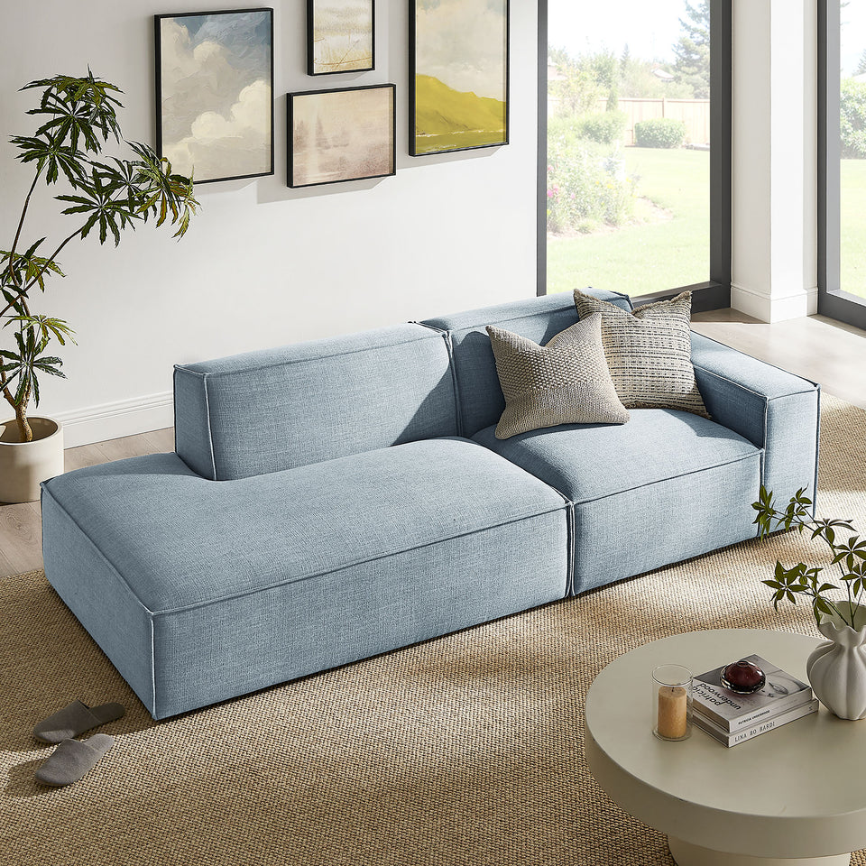 Restore 2-Piece Performance Fabric Upholstered Modular Loveseat by Modway