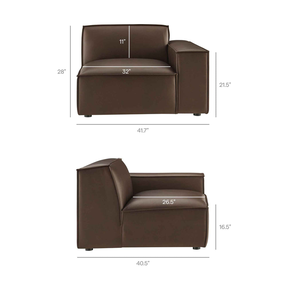 Restore 2-Piece Vegan Leather Modular Loveseat