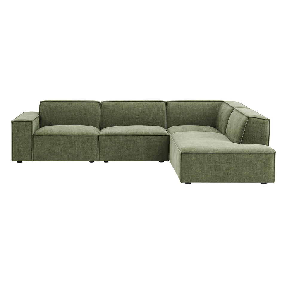 Restore 4-Piece Performance Fabric Upholstered Modular L-Shaped Sofa by Modway