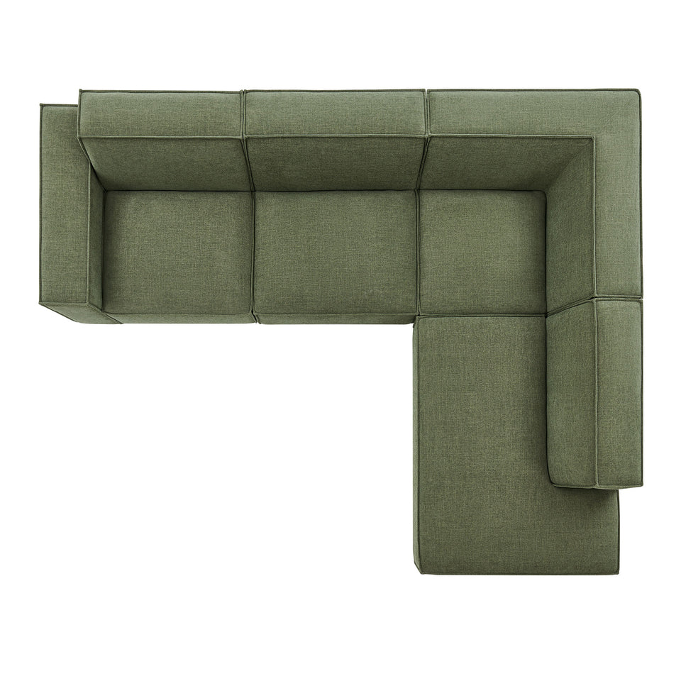 Restore 4-Piece Performance Fabric Upholstered Modular L-Shaped Sofa by Modway