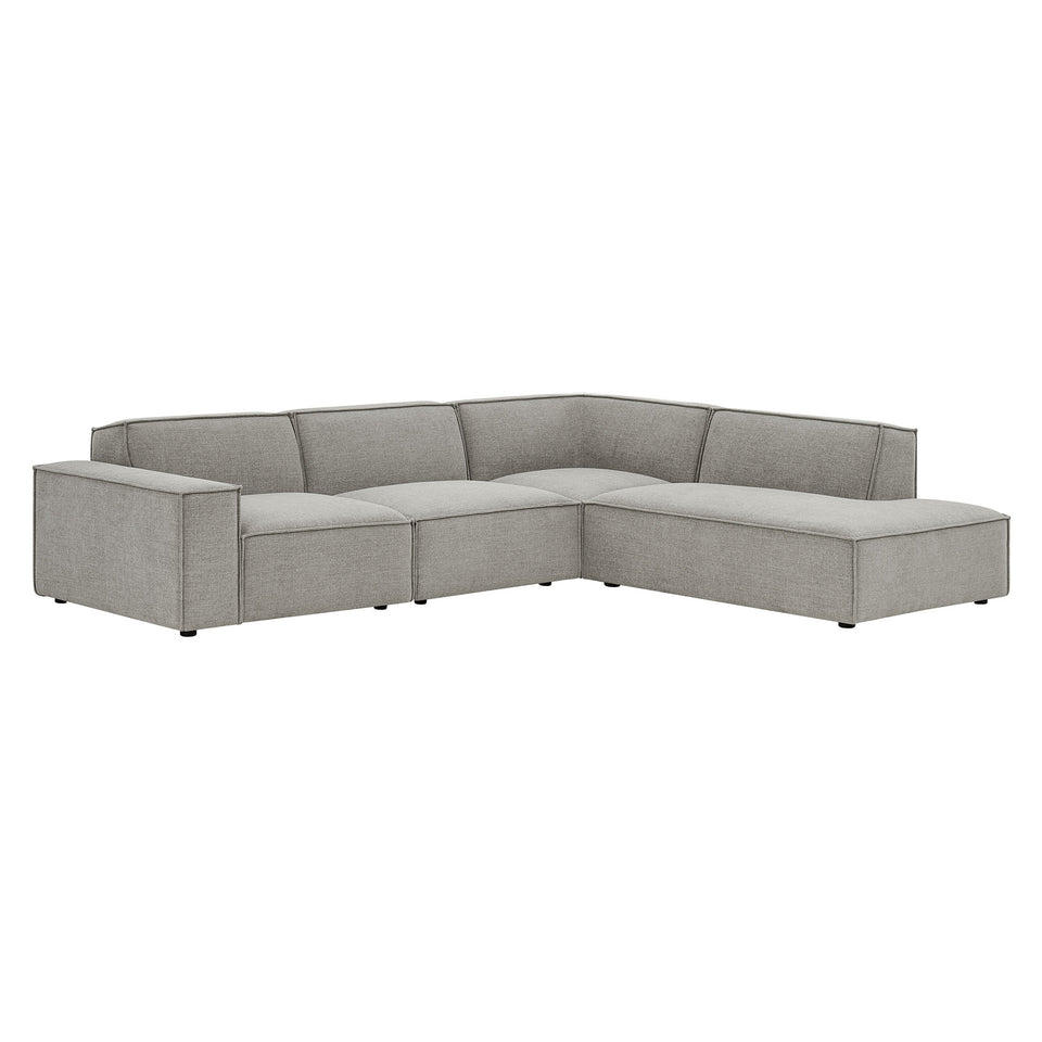 Restore 4-Piece Performance Fabric Upholstered Modular L-Shaped Sofa by Modway