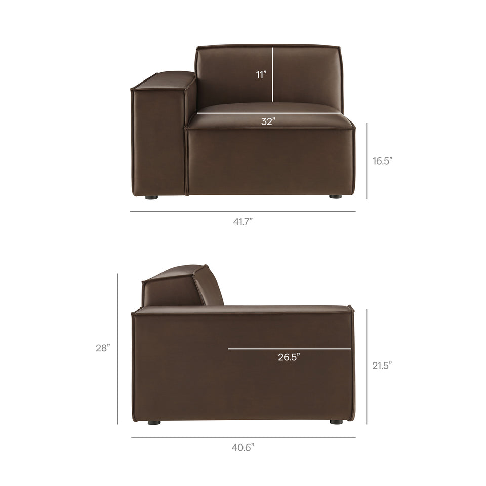 Restore 4-Piece Vegan Leather Modular L-Shaped Sofa by Modway