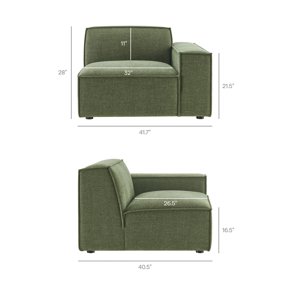 Restore 4-Piece Performance Fabric Upholstered Modular L-Shaped Sofa by Modway