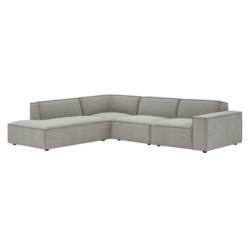 Restore 4-Piece Performance Fabric Upholstered Modular L-Shaped Sofa by Modway