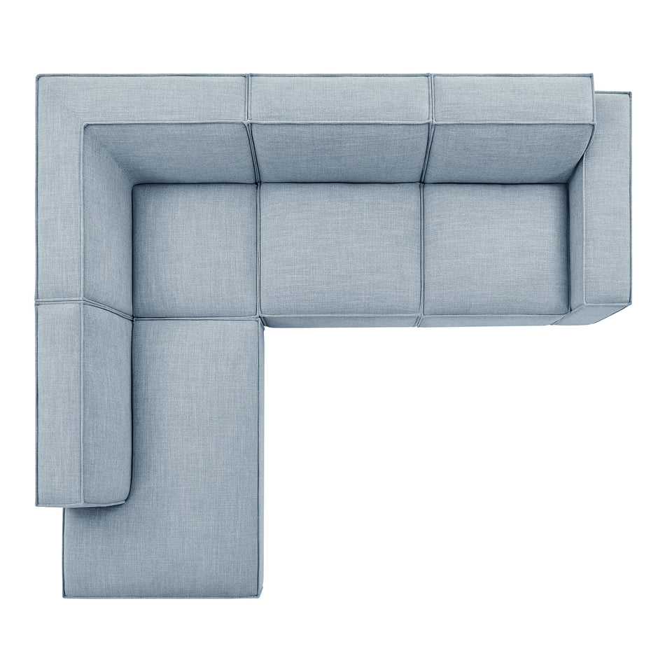 Restore 4-Piece Performance Fabric Upholstered Modular L-Shaped Sofa by Modway