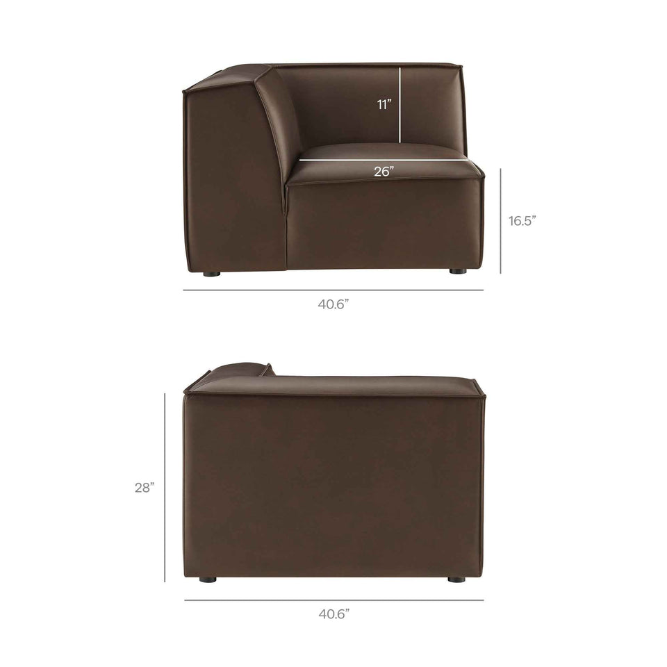 Restore 4-Piece Vegan Leather Modular L-Shaped Sofa by Modway