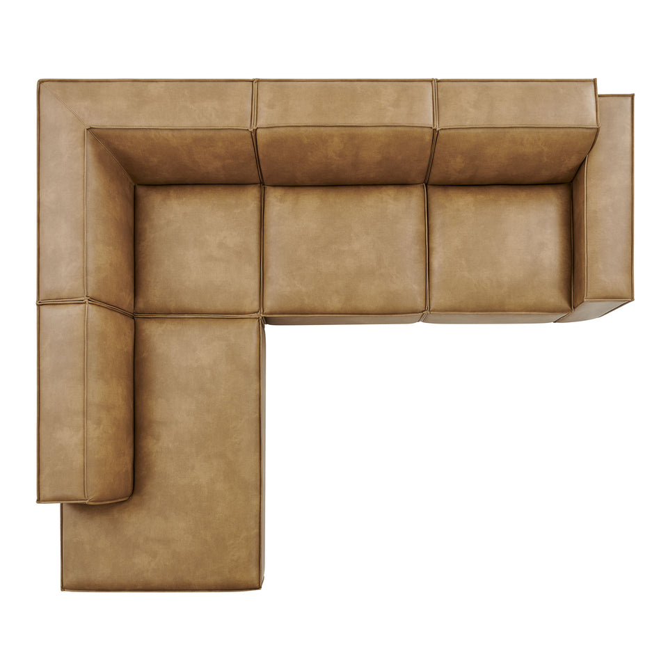 Restore 4-Piece Vegan Leather Modular L-Shaped Sofa by Modway