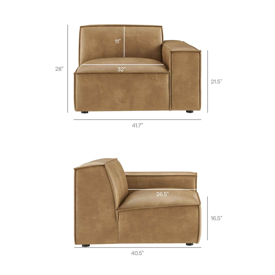 Restore 4-Piece Vegan Leather Modular L-Shaped Sofa by Modway
