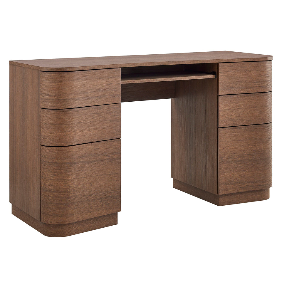 Mirae 55" 6-Drawer Curved Office Desk by Modway