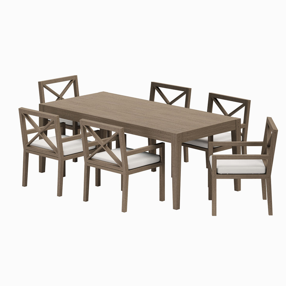 Northlake 7-Piece Outdoor Patio Teak Wood Dining Set by Modway
