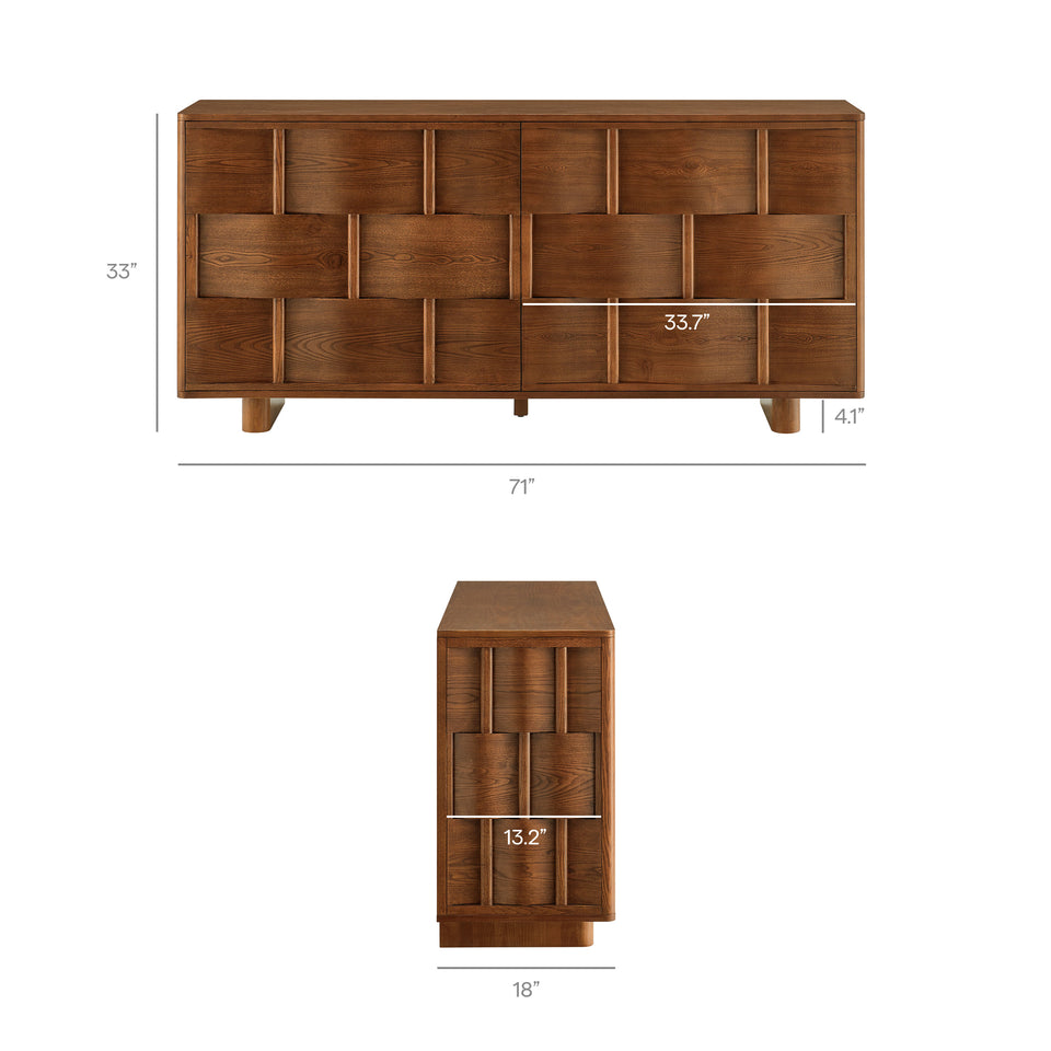 Foundry 71" Woven Design Buffet Storage Cabinet by Modway