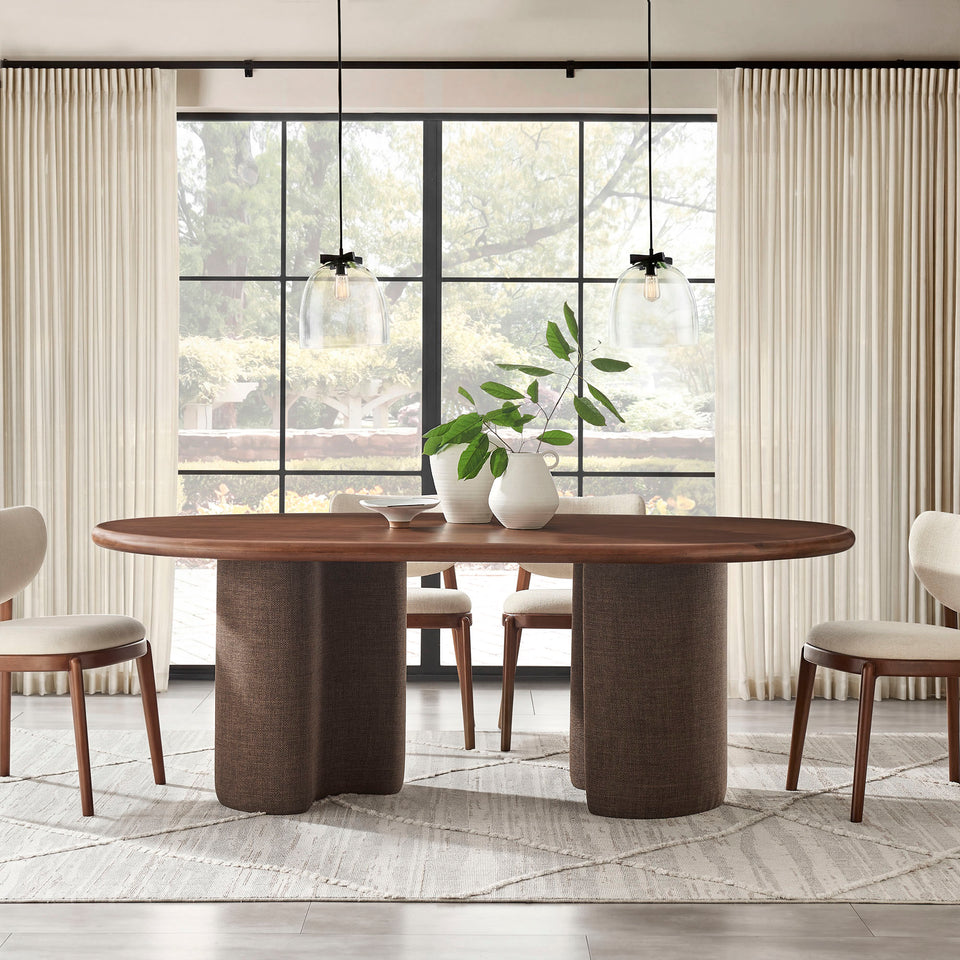 Enric 84 Inch Mango Wood Oval Dining Table by Modway