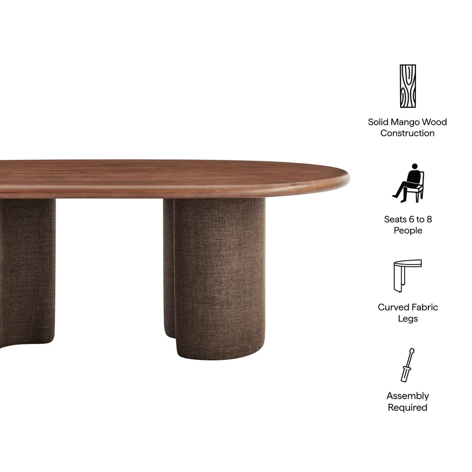 Enric 84 Inch Mango Wood Oval Dining Table by Modway