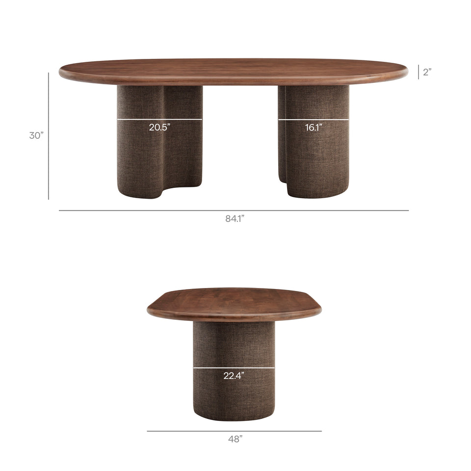 Enric 84 Inch Mango Wood Oval Dining Table by Modway