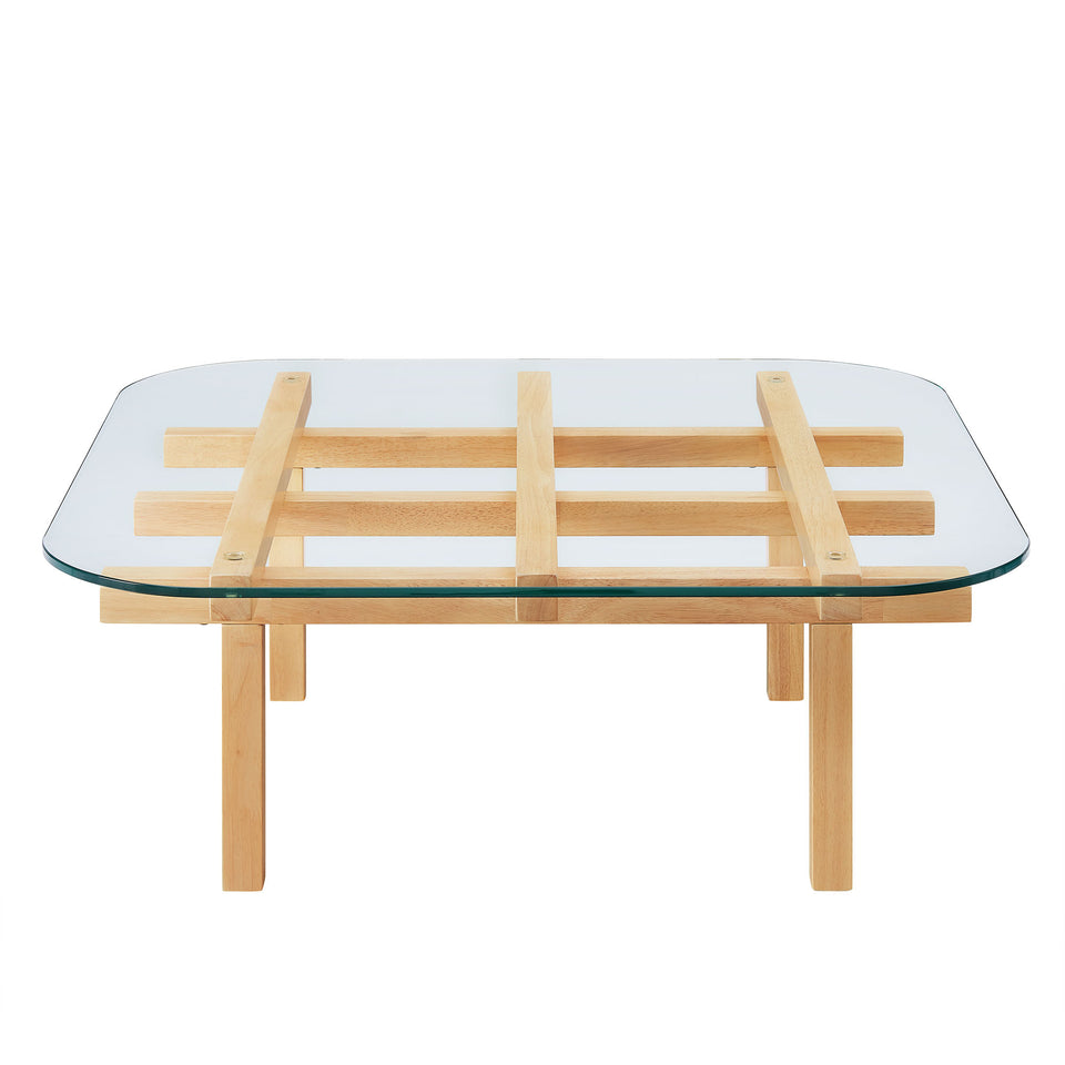 Isby 35 Inch Tempered Glass Coffee Table by Modway