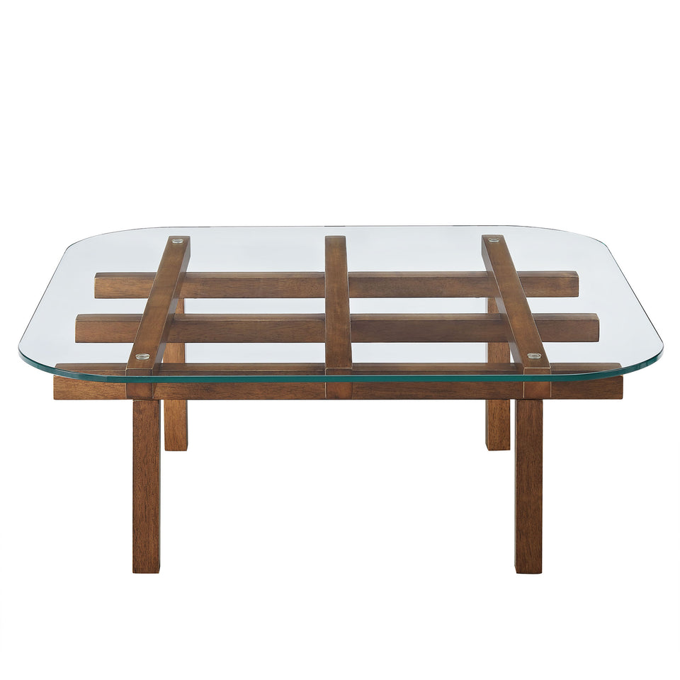 Isby 35 Inch Tempered Glass Coffee Table by Modway