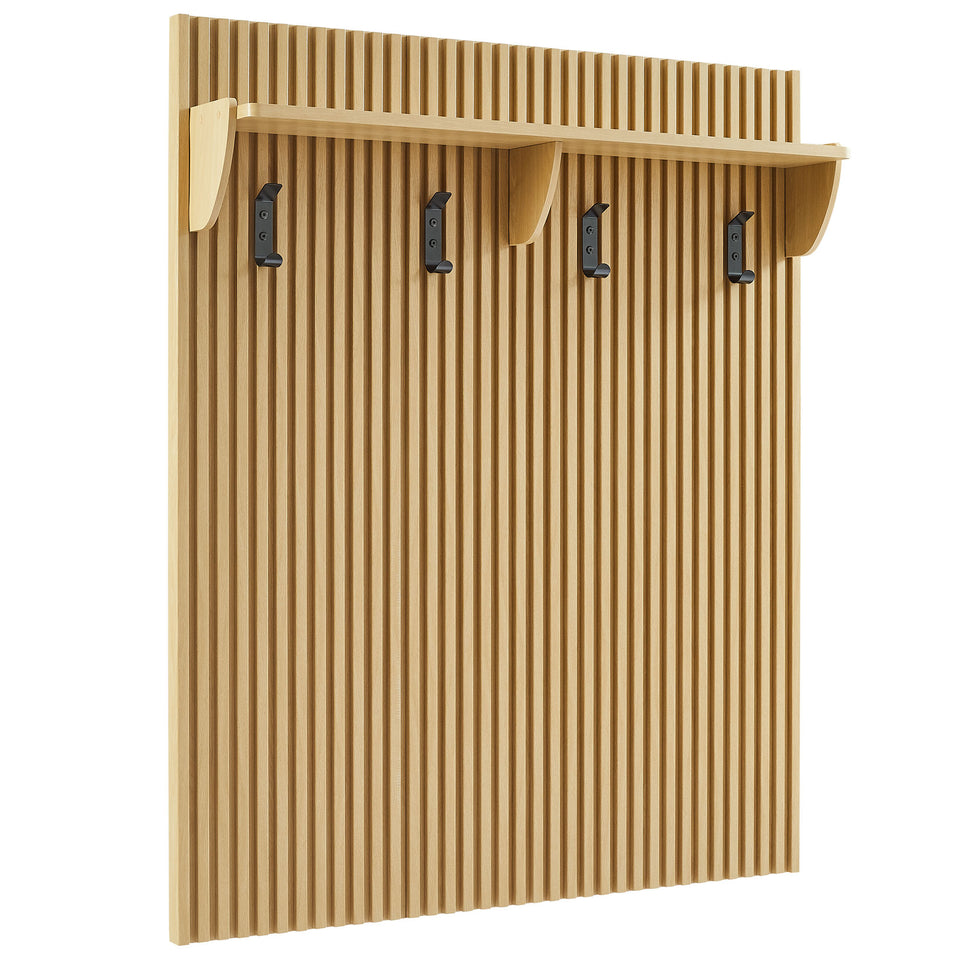 Render Fluted 3-in-1 Hall Tree With Storage Bench and Coat Rack by Modway