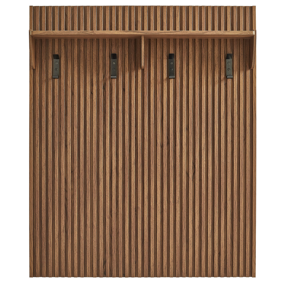 Render Fluted Coat Rack Panel With Shelf by Modway