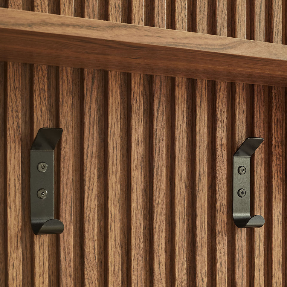 Render Fluted Coat Rack Panel With Shelf by Modway