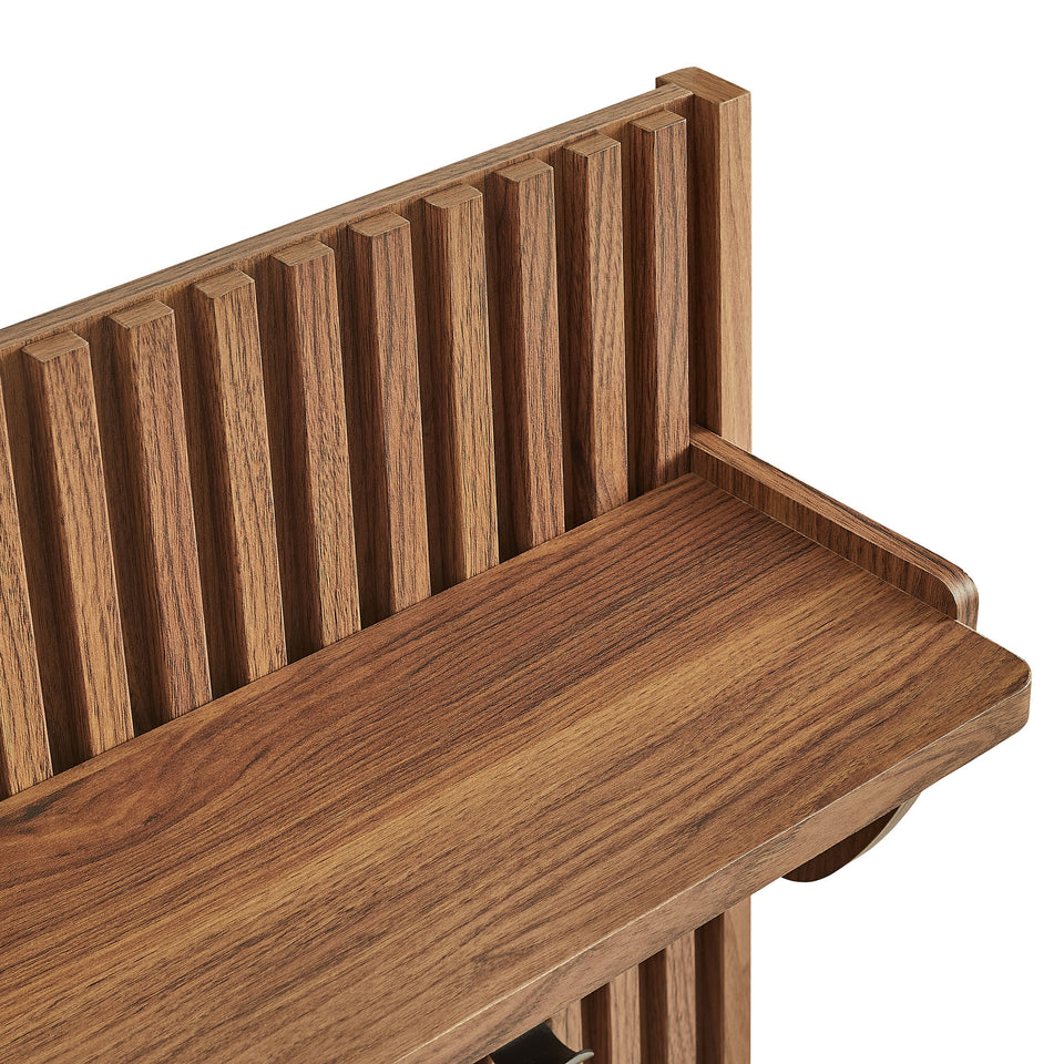 Render Fluted Coat Rack Panel With Shelf by Modway