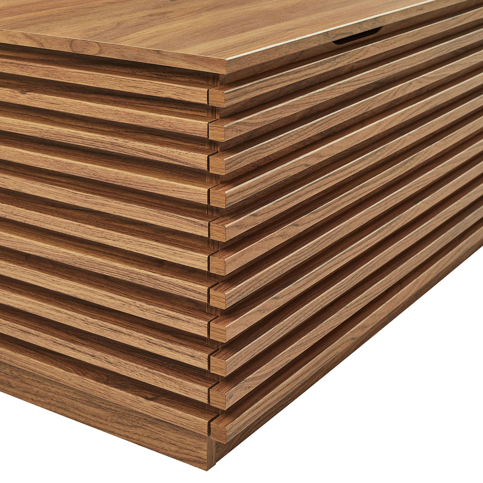 Render Fluted 3-in-1 Hall Tree With Storage Bench and Coat Rack by Modway