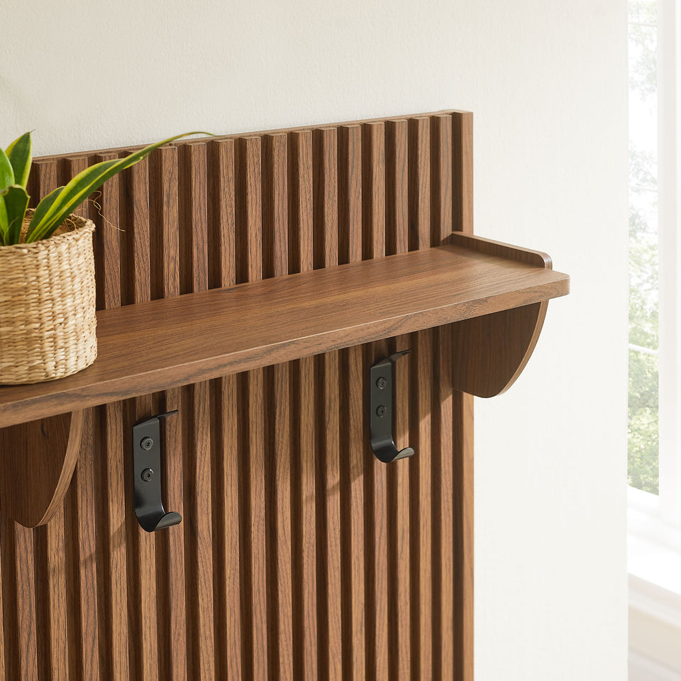 Soma Fluted 3-in-1 Hall Tree With Storage Bench and Coat Rack by Modway