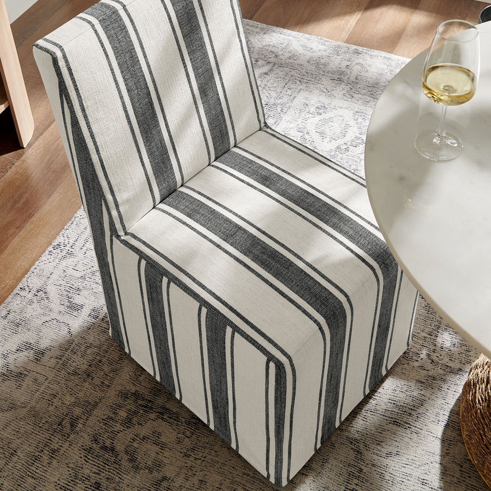 Tessera Striped Slipcovered Dining Side Chair by Modway