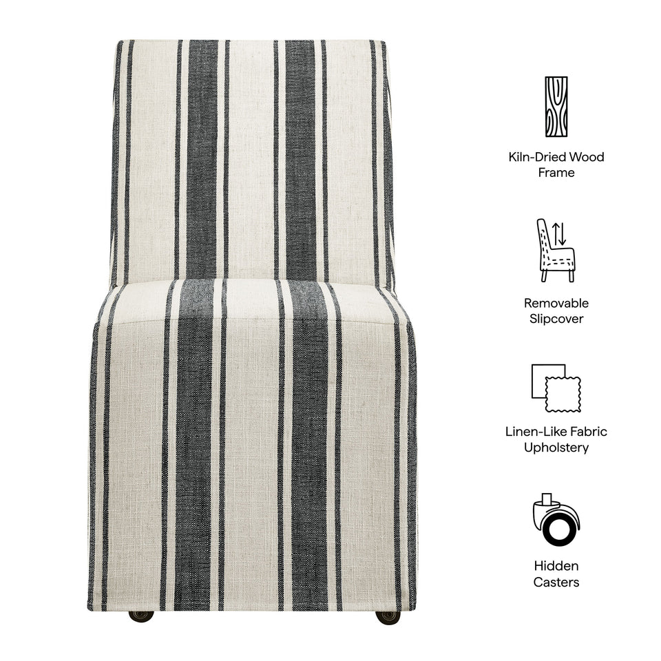 Tessera Striped Slipcovered Dining Side Chair by Modway