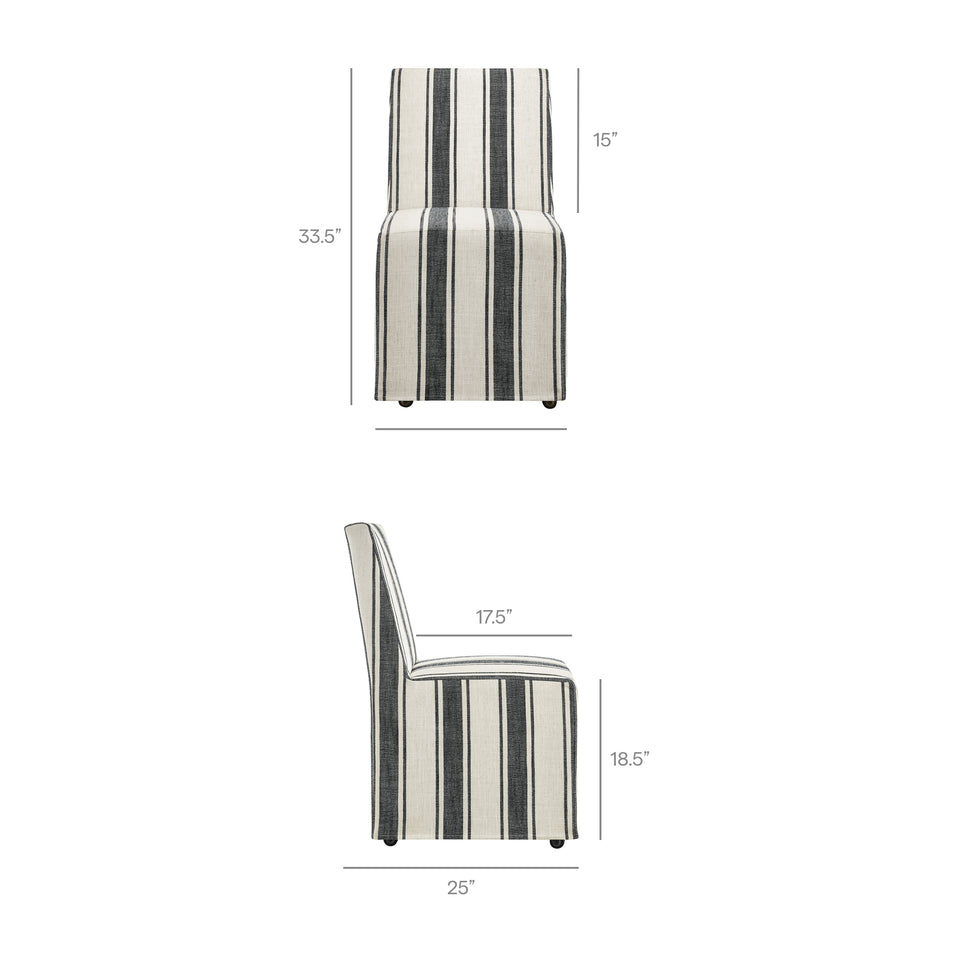 Tessera Striped Slipcovered Dining Side Chair by Modway