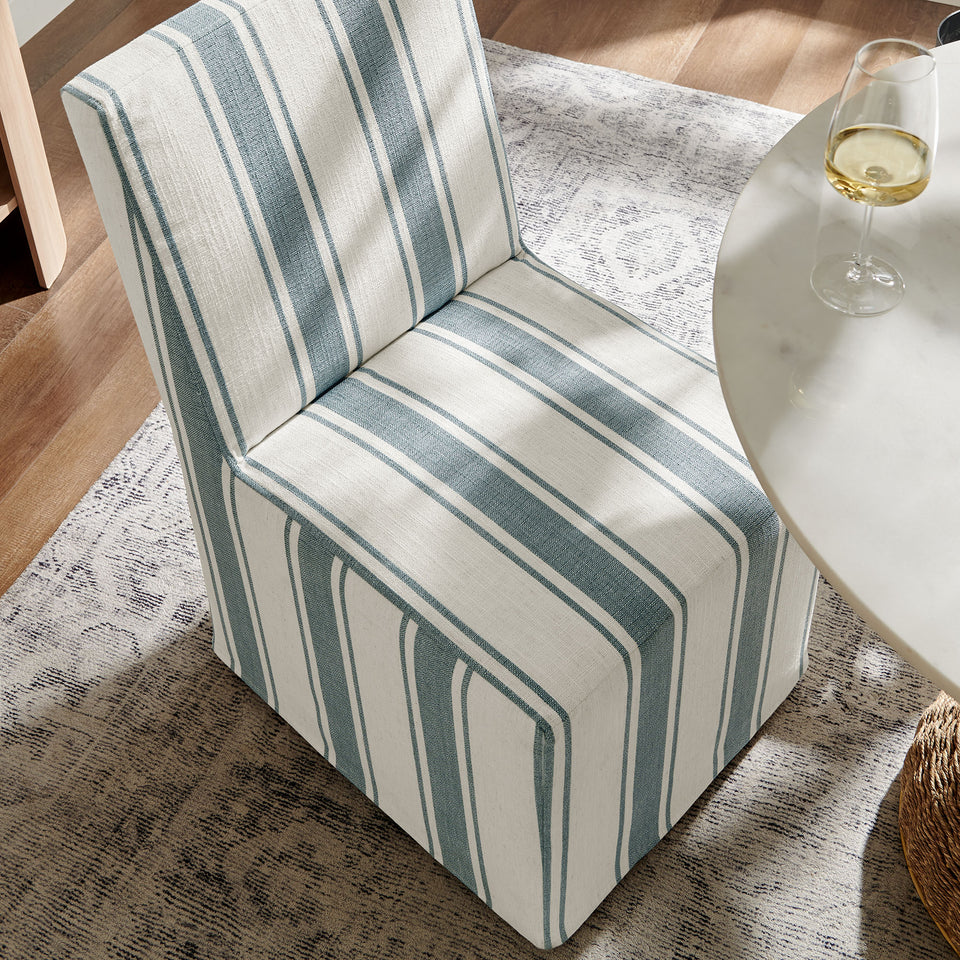 Tessera Striped Slipcovered Dining Side Chair by Modway