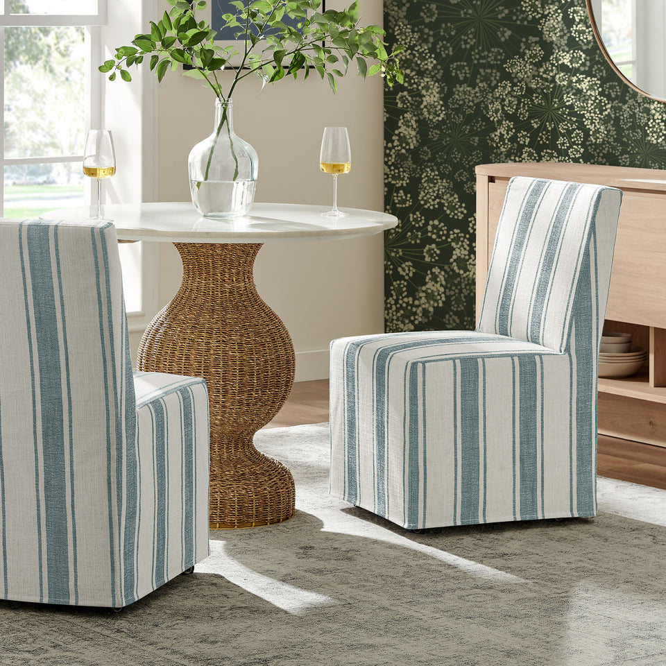 Tessera Striped Slipcovered Dining Side Chair by Modway