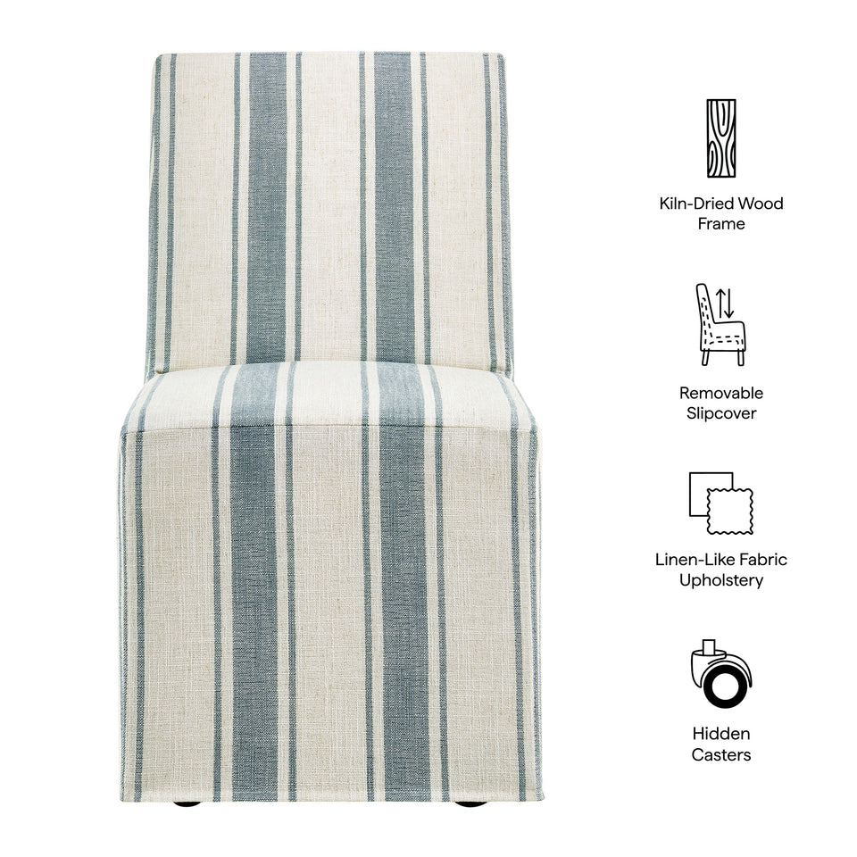 Tessera Striped Slipcovered Dining Side Chair by Modway