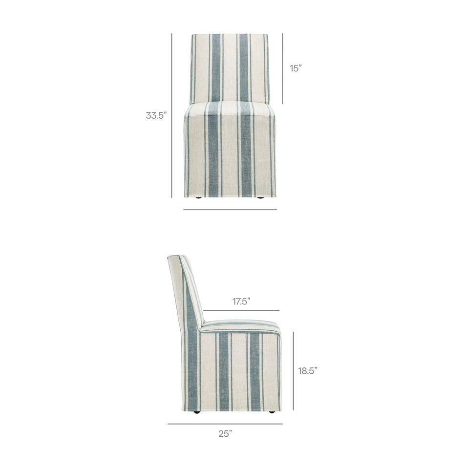 Tessera Striped Slipcovered Dining Side Chair by Modway