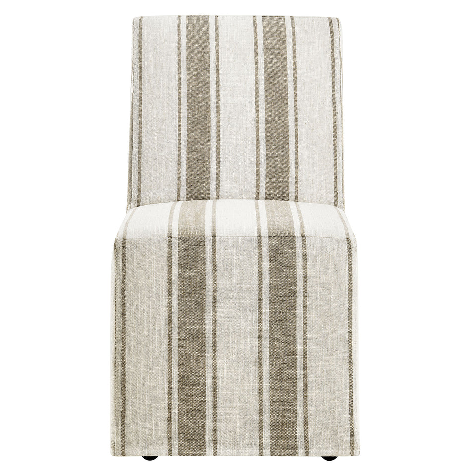 Tessera Striped Slipcovered Dining Side Chair by Modway