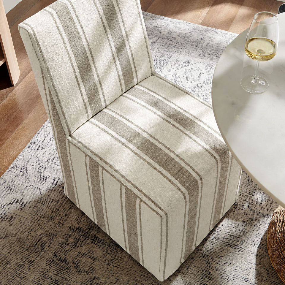 Tessera Striped Slipcovered Dining Side Chair by Modway
