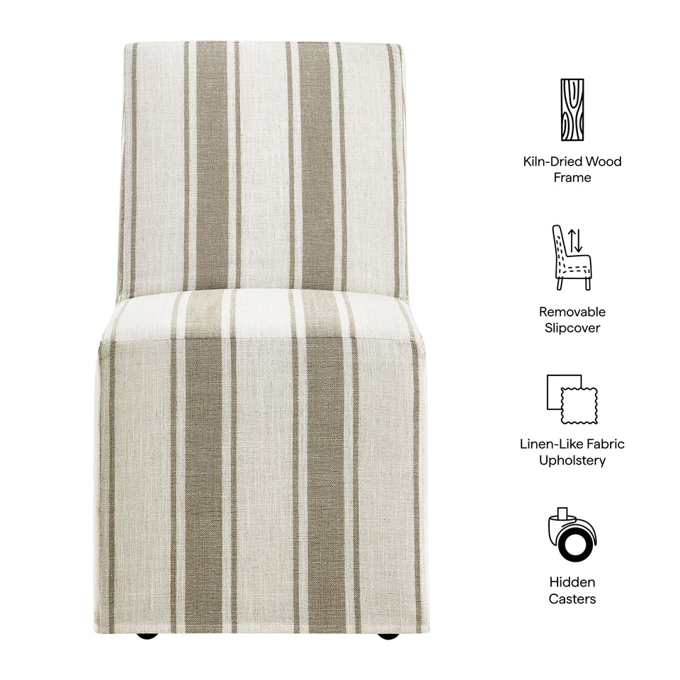 Tessera Striped Slipcovered Dining Side Chair by Modway
