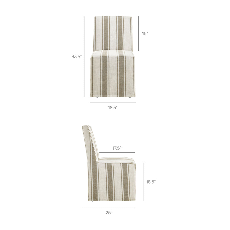 Tessera Striped Slipcovered Dining Side Chair by Modway