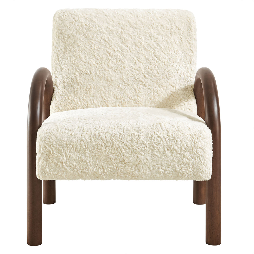 Lunet Faux Shearling Accent Armchair by Modway