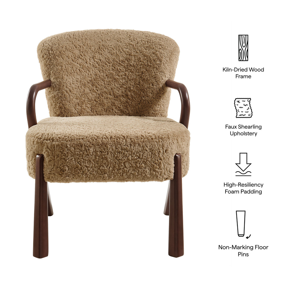 Arden Faux Shearling Accent Armchair by Modway