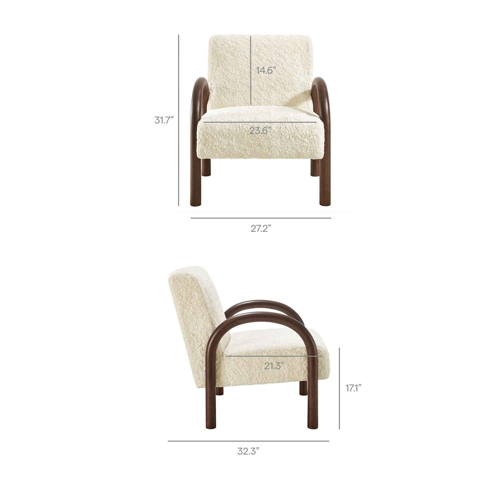 Lunet Faux Shearling Accent Armchair by Modway