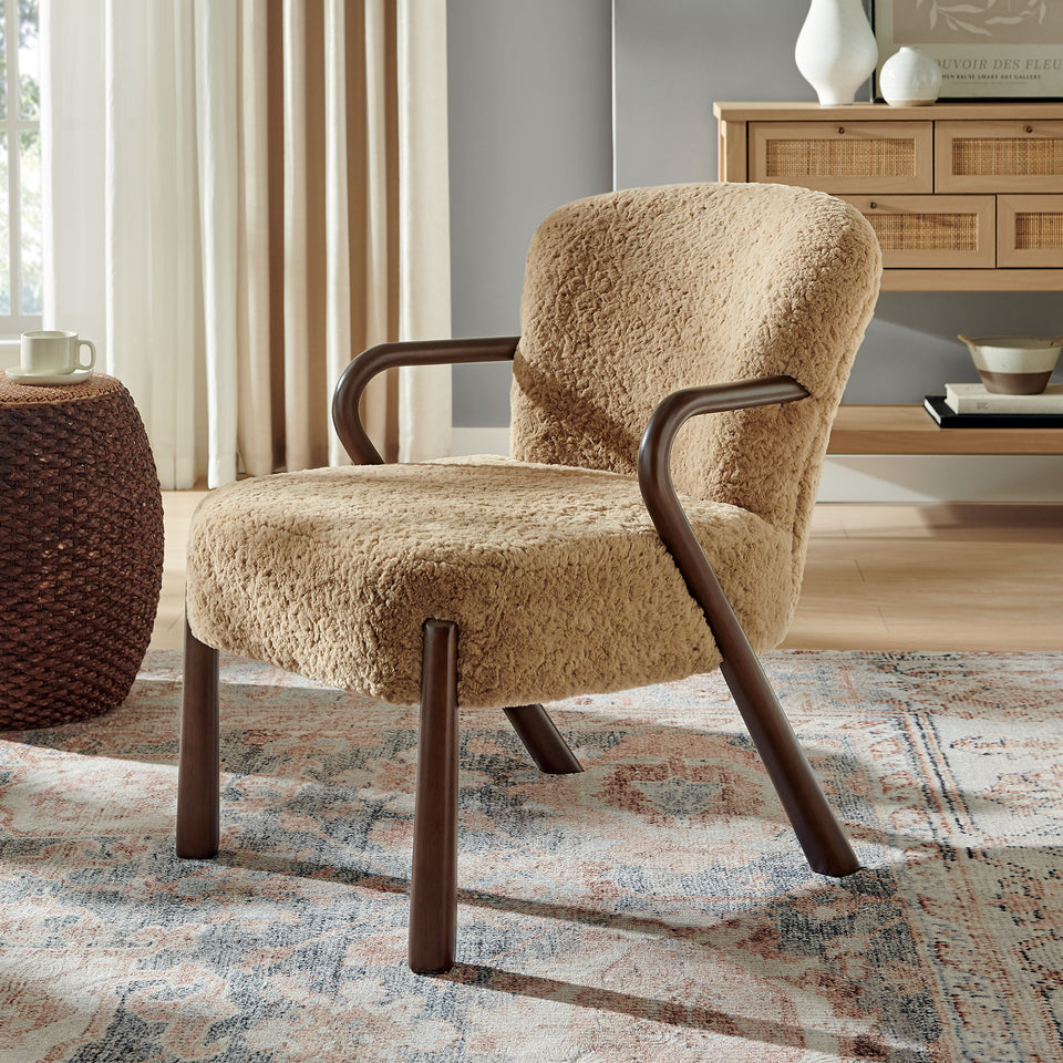 Arden Faux Shearling Accent Armchair by Modway