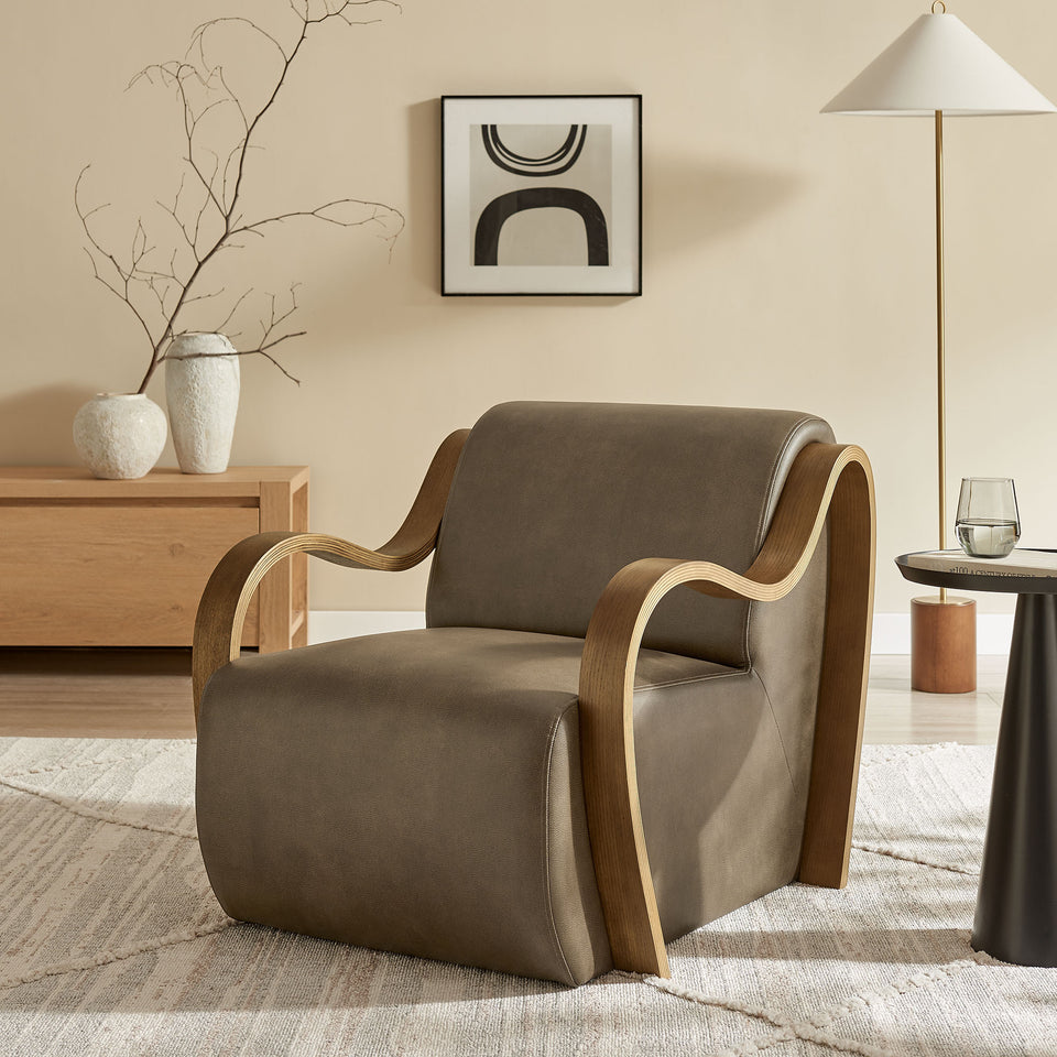 Atrium Vegan Leather Accent Armchair by Modway
