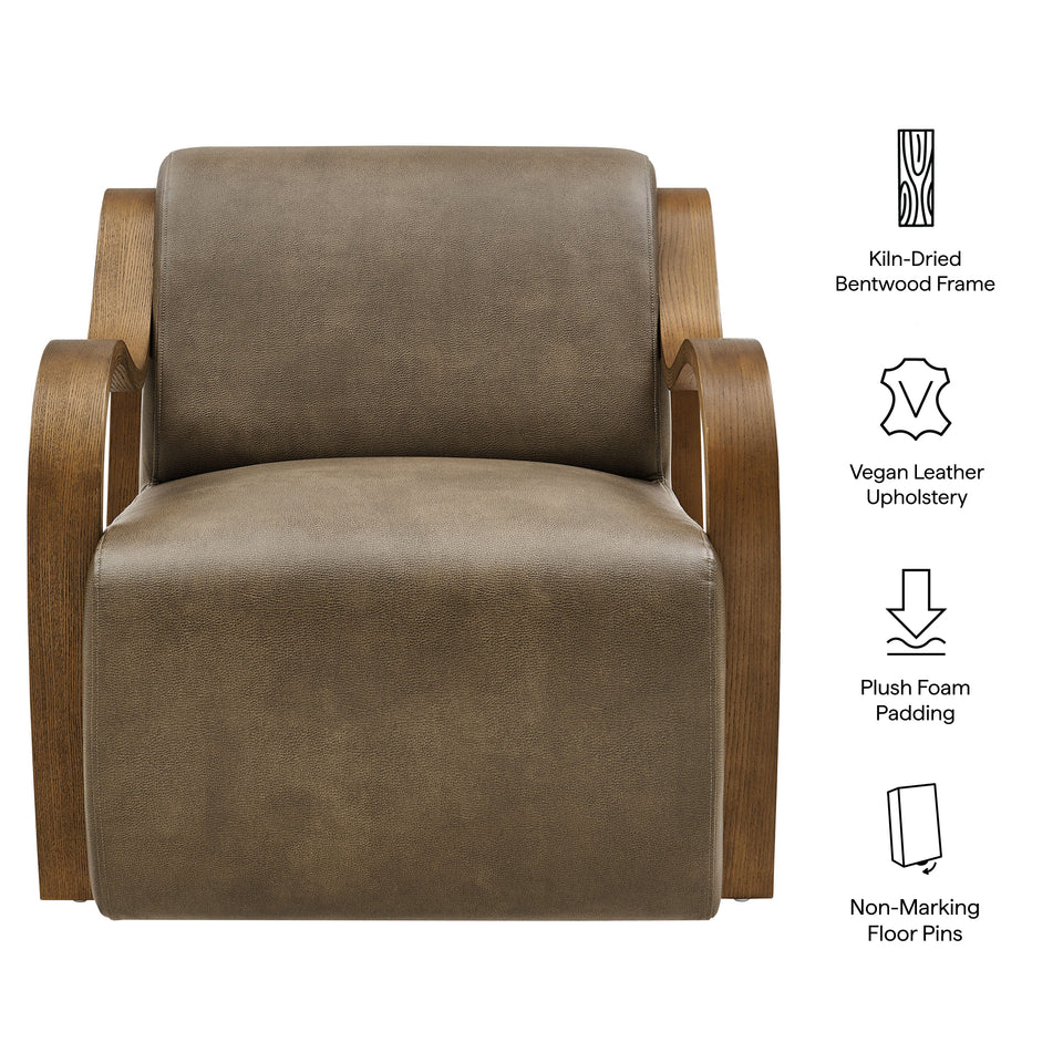 Atrium Vegan Leather Accent Armchair by Modway