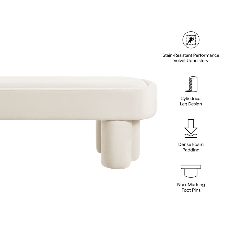 Mossi Oval Performance Velvet Accent Bench by Modway