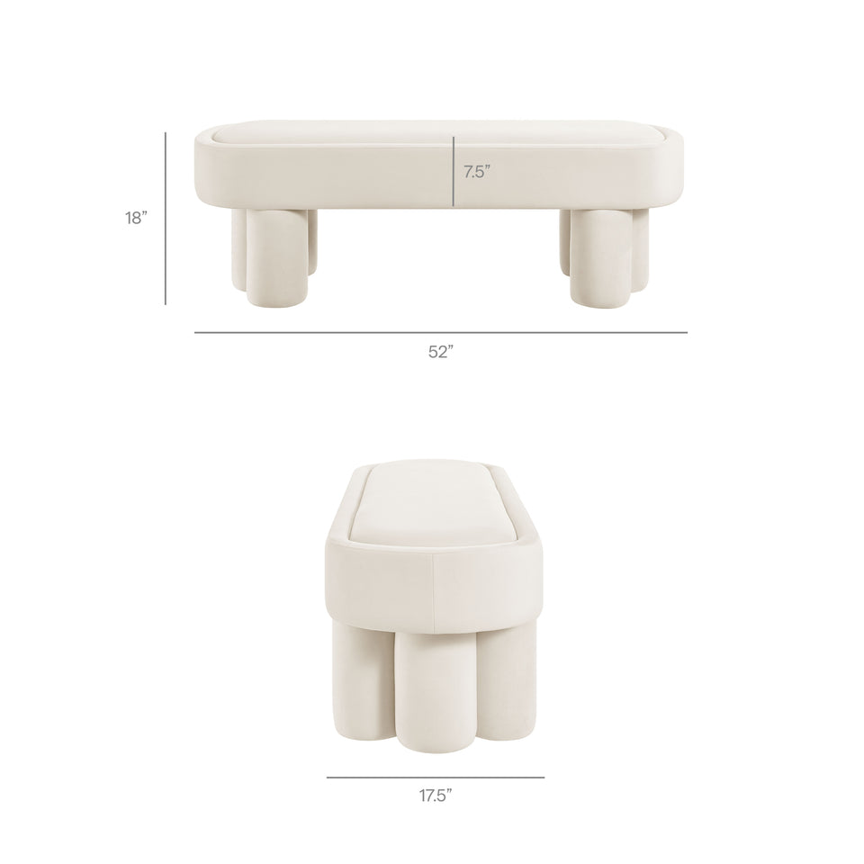 Mossi Oval Performance Velvet Accent Bench by Modway