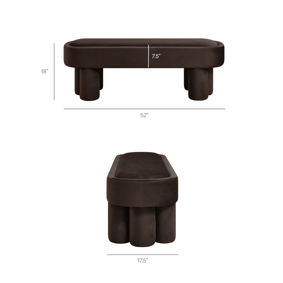 Mossi Oval Performance Velvet Accent Bench by Modway